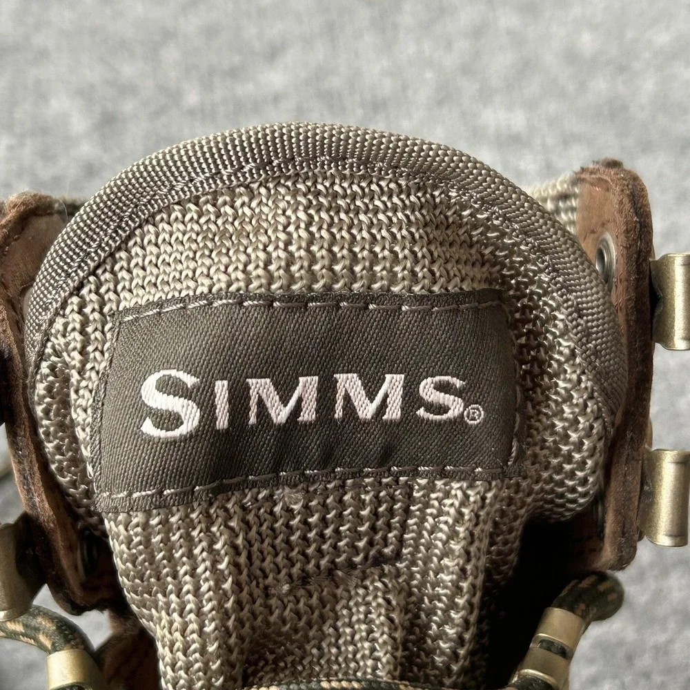 Simms Wading‎ Boots Mens 6 Brown Nubuck Mesh Felt Sole Non Slip Fishing